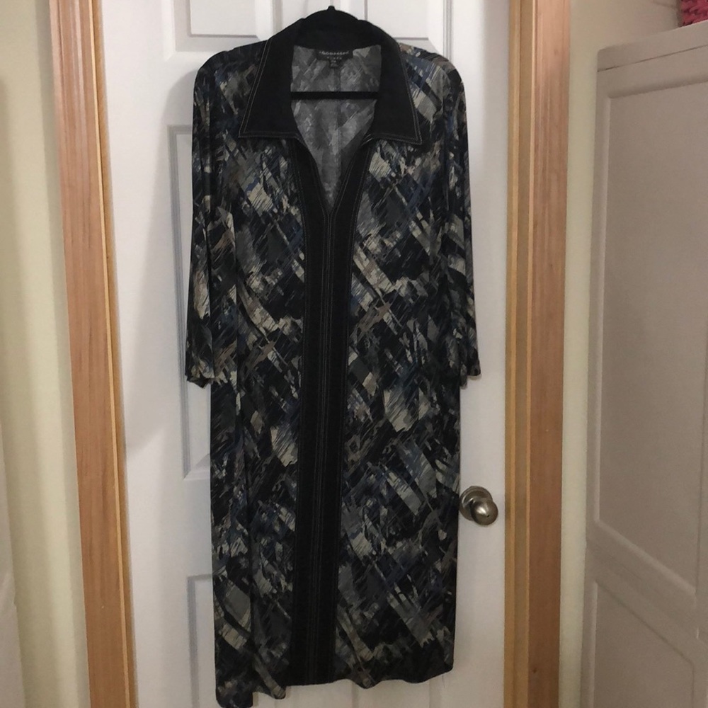 Calf length collar shirt dress